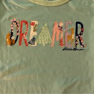 Eddie Bauer Green Dreamer Graphic Tee girls size L 14/16